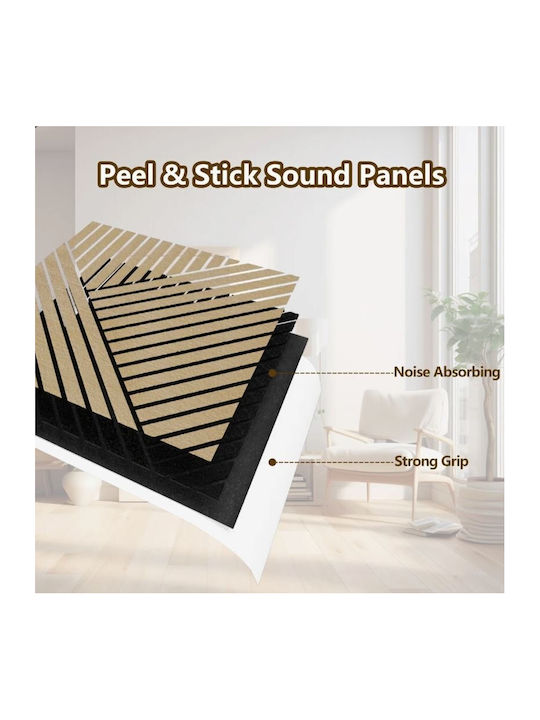 Panouri Decorative 3D De Perete Din MDF Autoadezive / Cu Adeziv Negru 60x60x1cm