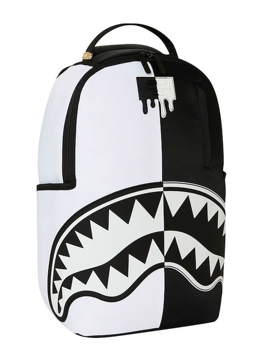Sprayground School Backpack Junior High-High School Shark Central Black White Stencil 29 x 15 x 46cm