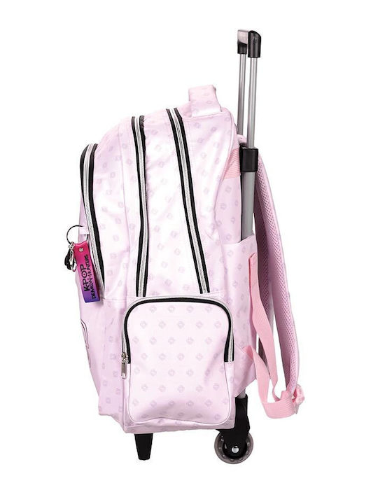 Gim School Backpack Trolley with Water Bottle Holder Purple