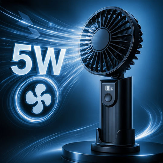 Ventilator De Mână USB Pliabil 5W Negru ZY12773QWS81