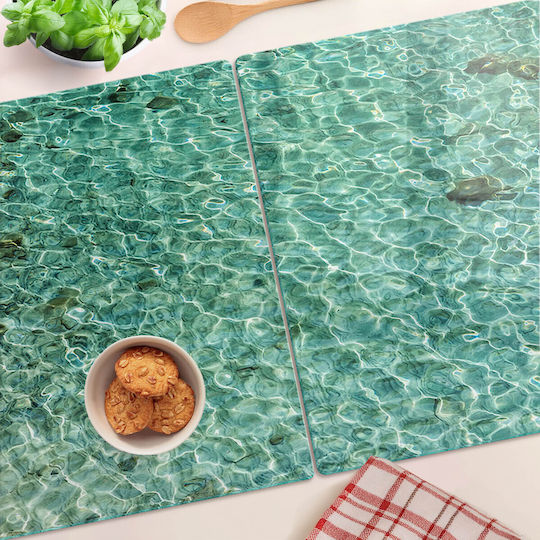 Tulup Set Glass Transparent Chopping Board 52x40cm 2 Pieces