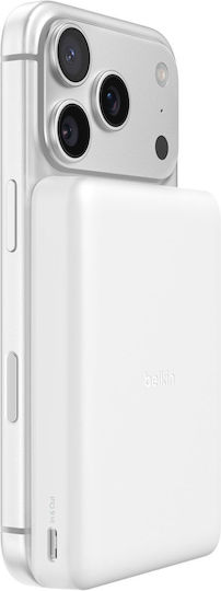 Belkin BoostCharge Slim MagSafe Power Bank 7500mAh 7,5W mit 2 USB-C Ausgangsanschlüsse Weiß