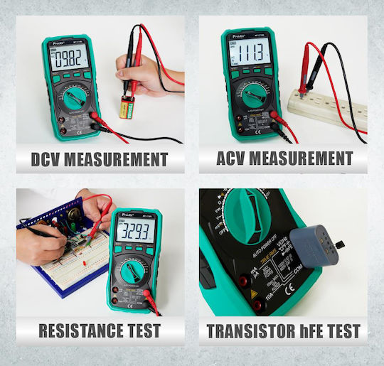 Proskit Digital Multimeter True RMS with Buzzer with AC / DC / Resistance / Capacitance / Temperature Measurement MT-1710N