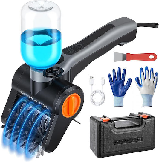 Perie Profesională Electrică pentru Curățarea Grătarului 100w 8000 Rpm Curățare Automată 360° Rezervor de Apă de 300ml Pulverizare Baterie de 2600mah 7.4v 2 Viteze Rezistentă la Apă Ipx8 Perii din Oțel Inoxidabil 304 Încărcare Usb-c Set Complet Accesorii Geantă
