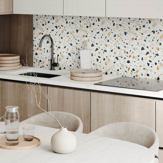PVC Tile Set Decorative Design Kitchen Or Bathroom Stone Background 4x50x50 Cm
