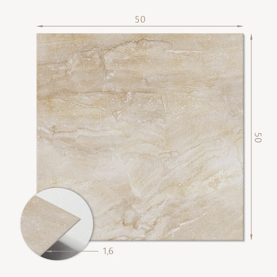 Set de Plăci de Vinil Imprimate Decorațiune pentru Dormitor Model de Piatră Naturală 4x50x50 Bucăți