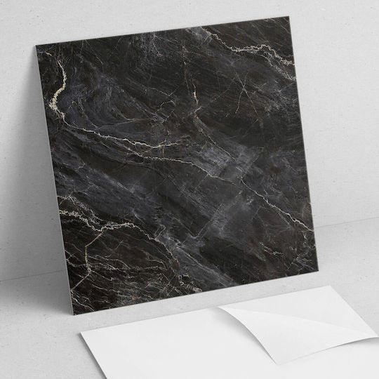 Set Of Pvc Tiles Living Room Elegant Marble Veins Self Adhesive 4x50x50 Pcs