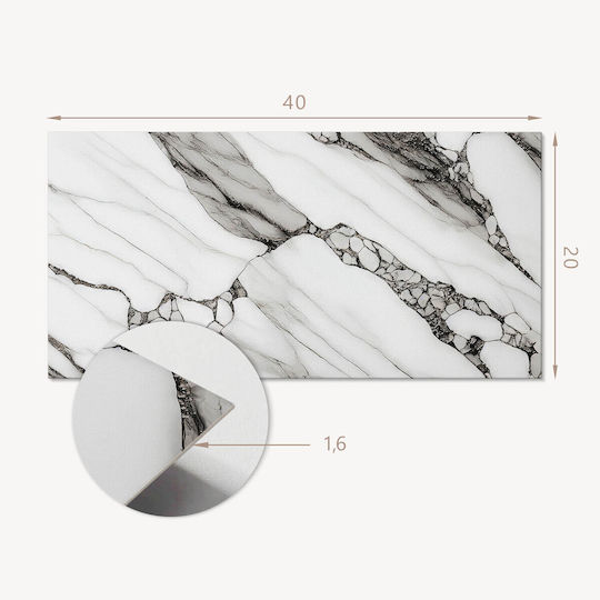 Vinyl Wall Tile Set Marble Vein Pattern 10x40x20 Cm