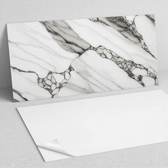 Vinyl Wall Tile Set Marble Vein Pattern 10x40x20 Cm