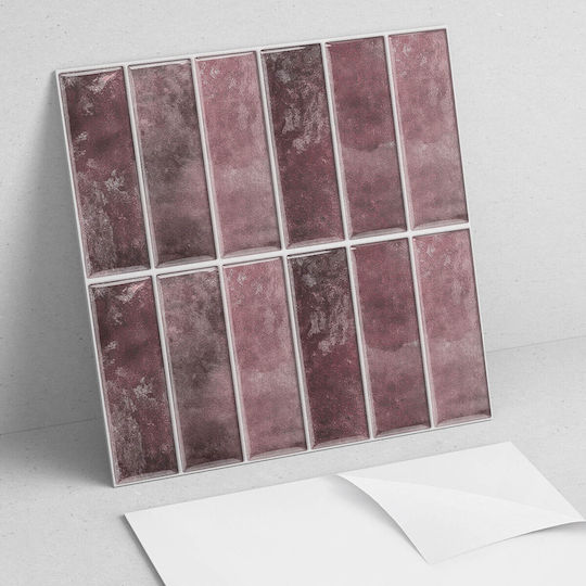 Wandsticker & Wandgemälde Vinyl Fliesen Grafiken Küche Oder Badezimmer Vertikale Streifen Mosaik 4x50x50 cm