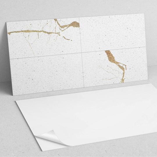 Decorative Vinyl Panel Graphics Kitchen Or Bathroom 120x60 Cm Modern Marble Design