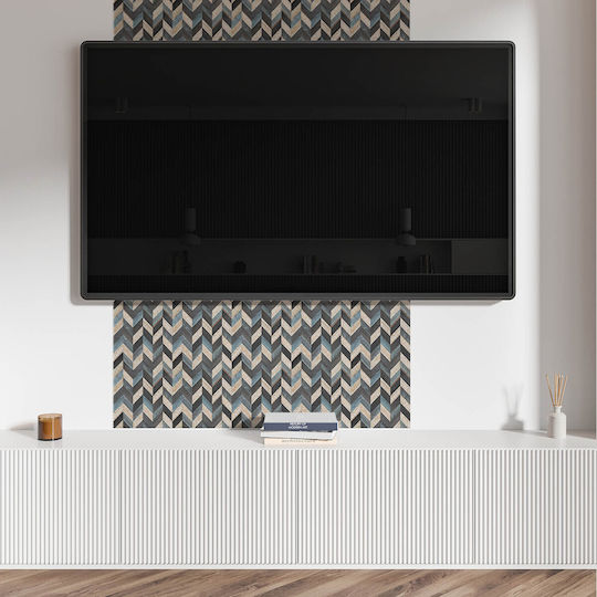 Set Wandsticker Vinyl Design Zickzack Holz 20x20x20 cm