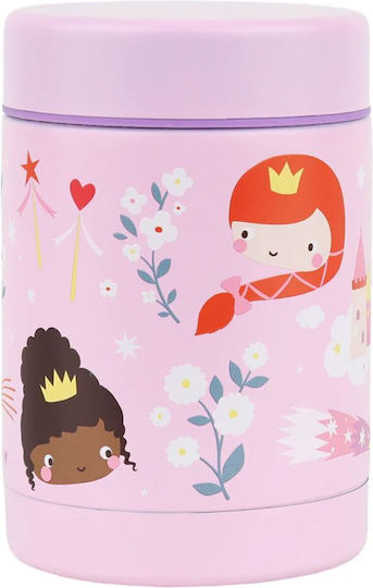 A Little Lovely Company Plastic Kids Thermos Water Bottle Set with Straw Non Spill Tritan 450ml