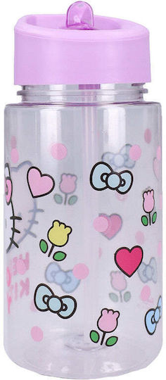 Vintage Lovers Kinder Trinkflasche Hello Kitty mit Stroh Rosa 450ml