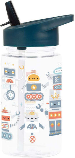 A Little Lovely Company Kids Water Bottle Set Made of Tritan Plastic Thermos with Straw Non Spill Tritan 450ml