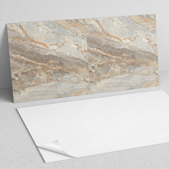 PVC Tile Stickers Packaging Marble Vein Design 6x60x30 Pieces