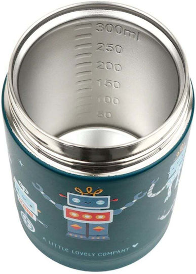 A Little Lovely Company Kids Water Bottle Set Made of Tritan Plastic Thermos with Straw Non Spill Tritan 450ml
