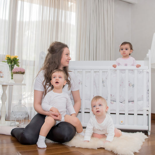 Lorreli Babybett Wiege Dream Weiß mit Matratze & Schublade
