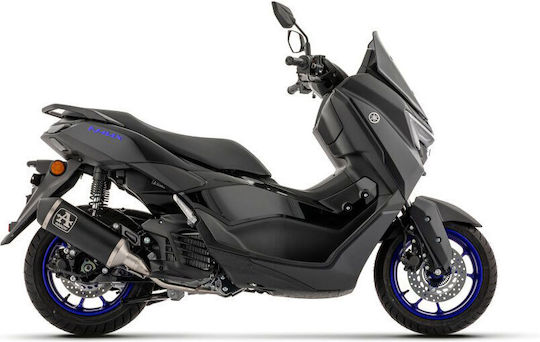 Arrow Full System Exhaust Aluminium Dark Black Steel End Cap Yamaha Nmax 125 '25-'26 53058ann.alum Dark
