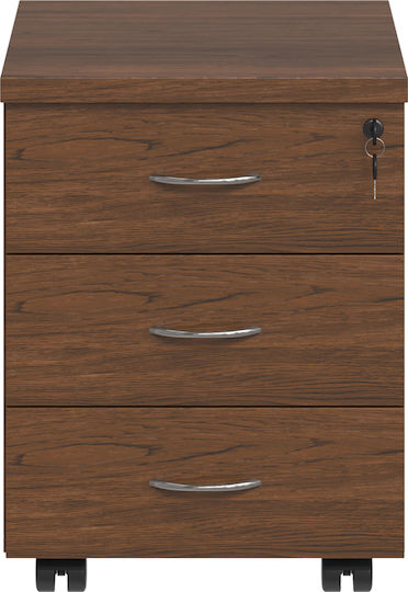 Office Drawer Fesialo Wooden with Wheels and Lock Wenge 39x47x52.5cm
