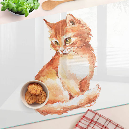 Tulup Tocătoare De Bucătărie Din Sticlă Roșie 80x52cm