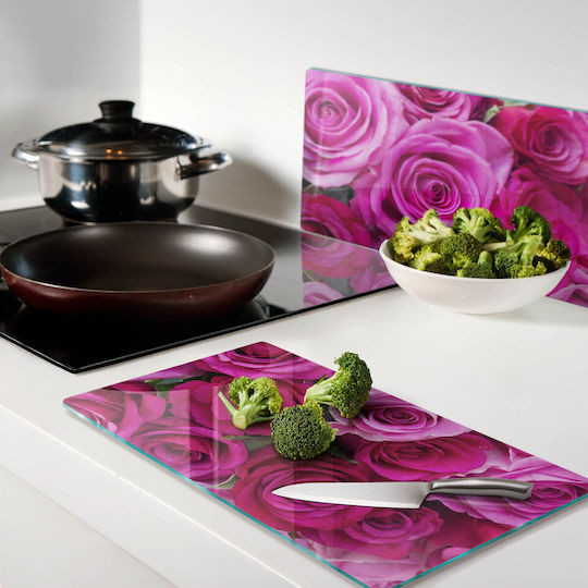Tulup Schneidebrett Glas Rosa Set 52x30cm 2 Stück