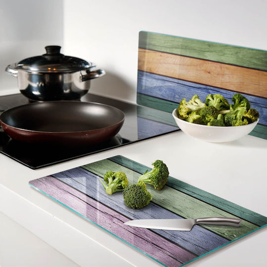 Tulup Σετ Επιφάνεια Κοπής Γυάλινη Πολύχρωμη 52x30cm 2τμχ