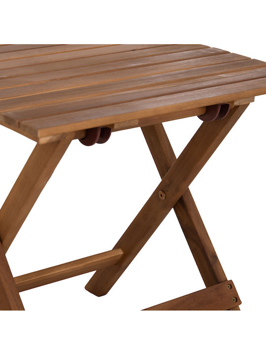 Wooden Auxiliary Table for Small Outdoor Spaces Foldable Endo Natural 45x45x45cm
