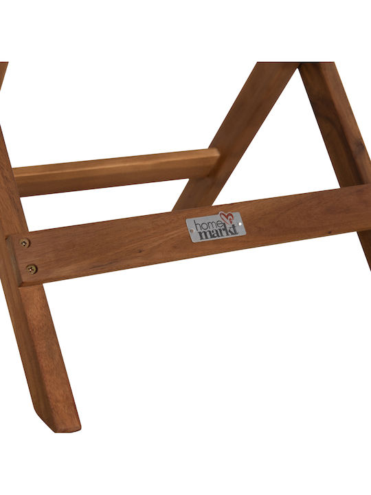 Wooden Auxiliary Table for Small Outdoor Spaces Foldable Endo Natural 45x45x45cm