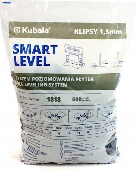 Kubala 1818 Levelling System Clips 1.5mm 500 Pcs