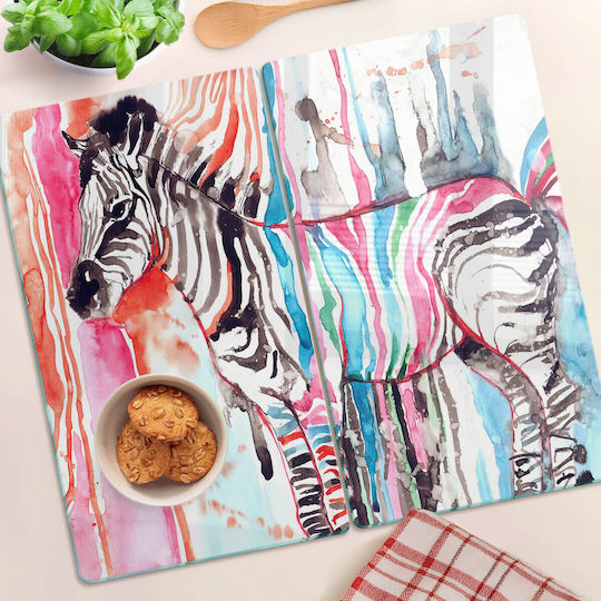 Tulup Set Tocătoare De Bucătărie Din Sticlă Multicolore 52x30cm 2 Bucăți