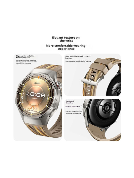 Huawei Watch Ultimate 2/Watch GT Runner 2/Watch GT 6 Pro 46mm Nylon Silicone Strap Black