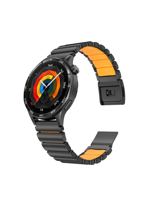 Huawei Watch Ultimate 2/Watch GT Runner 2/Watch GT 6 Pro 46mm Strap Titanium Alloy Rubber Black Orange