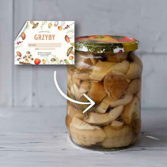 10x Mushroom Jar Labels Stickers Homemade Homemade Jams