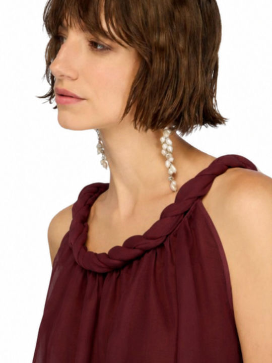 Women's Cotton Sleeveless Blouse Burgundy