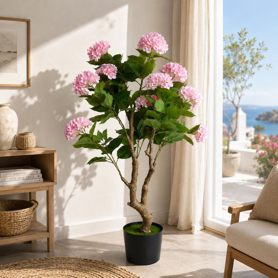 Hortensia Roz Artificială Plantă În Ghiveci 140cm 87222-2