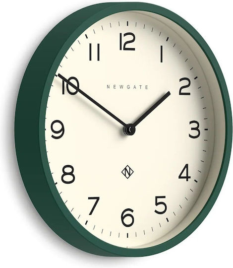 Newgate Echo Number Four Тих стенен часовник Металик Зелен Ø30cm