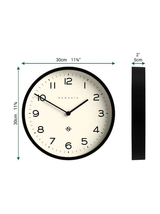 Newgate Echo Number Four Silent Wall Clock Metallic Black Ø30cm