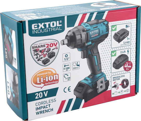 Extol 8791811 Luftschlagschrauber 1/2" mit Maximalem Drehmoment 25,49kgm