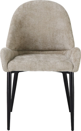 Finda Dining Chair with Fabric Upholstery Beige 59x58x86.5cm