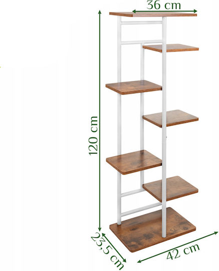 Метална Поставка За Саксия Бяла 120x42x23.5см