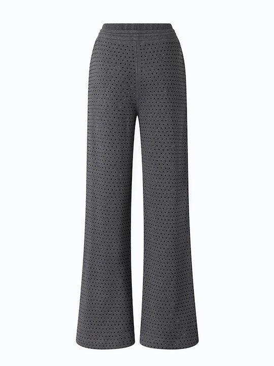 Damen Samt Hose mit Gummiband Grau