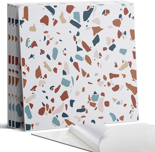 Easy Assembly Vinyl Tile Set Abstract Mosaic Pattern 4x50x50 cm