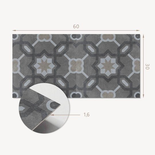 Set of Vinyl Tiles Geometric Print Design 6x60x30 cm