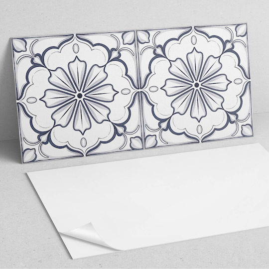 Vinyl Tile Set Kitchen Or Bathroom Decoration Floral Pattern Tile 6x60x30 Cm