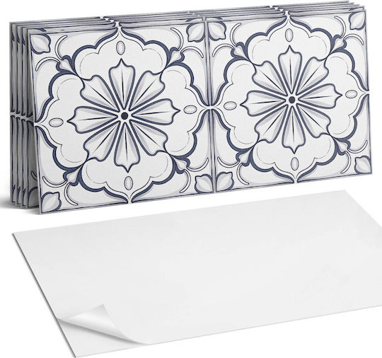 Vinyl Tile Set Kitchen Or Bathroom Decoration Floral Pattern Tile 6x60x30 Cm