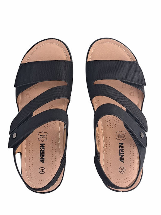 Leather Women's Anatomic Black Sandals SUNNY200M