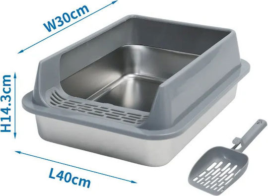 Nobleza Grey Cat Litter Tray L40 x W30 x H14.3cm