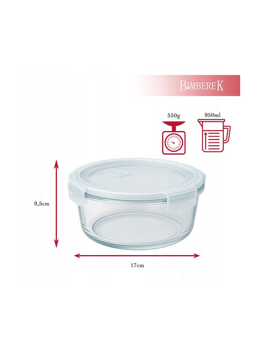 Bimberek Glas-Mittagsbox Weiß 950ml