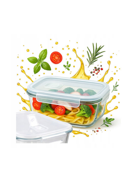 Bimberek Glass White Lunch Box 1.04lt